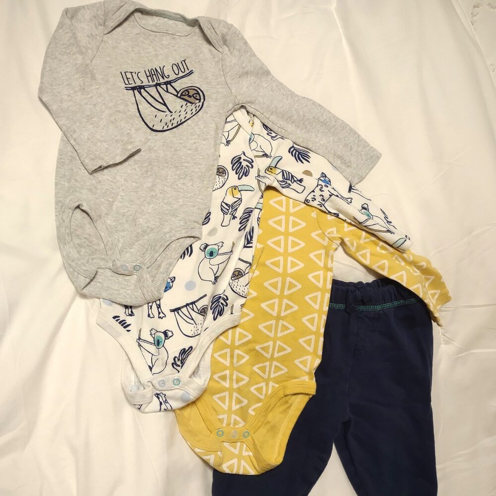 Faded Glory Long Sleeve Baby Boys Tees with Pants